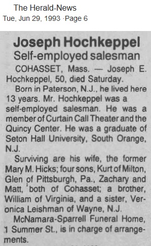 Joseph E. Hochkeppel Obituary