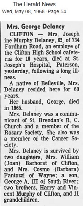 Josephine V. Murphy Delaney Obituary