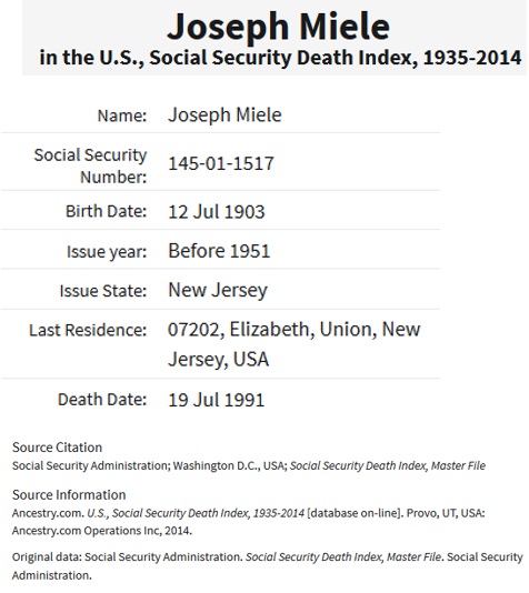 Joseph Miele SSDI