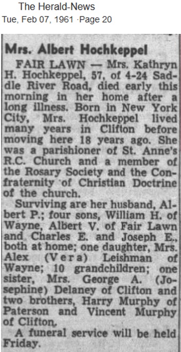 Kathryn Murphy Hochkeppel Obituary