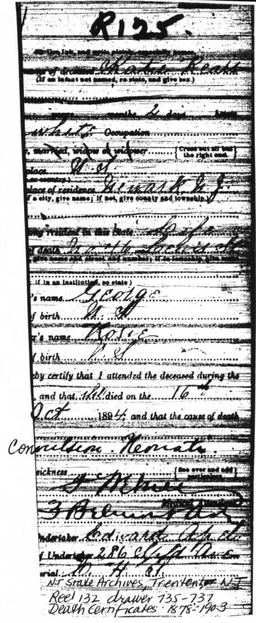 Katie Rears Death Certificate