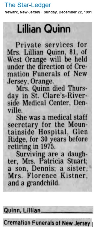 Lillian Kessler Quinn Obituary