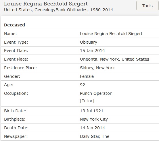 Louise R. Siegert Bechtold Obituary