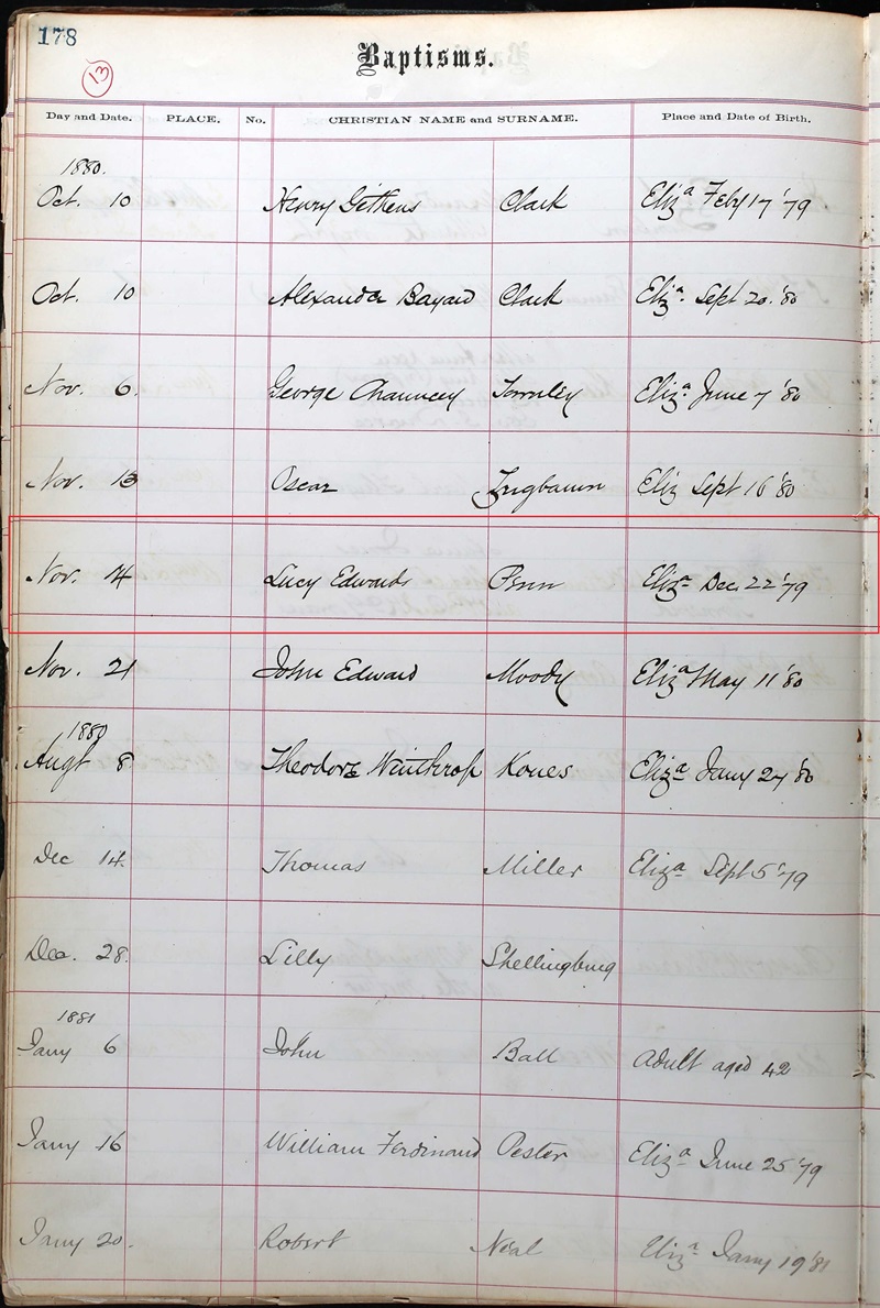 Lucy Penn Riess Birth Record