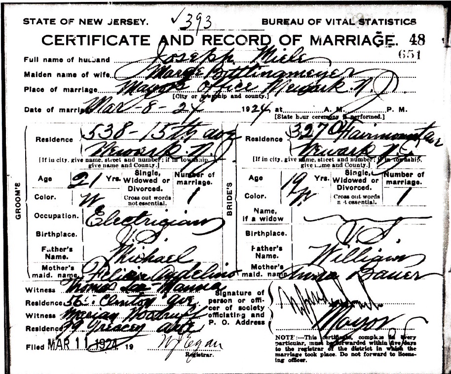 Margaret Bittlingmeier and Joseph Miele Marriage