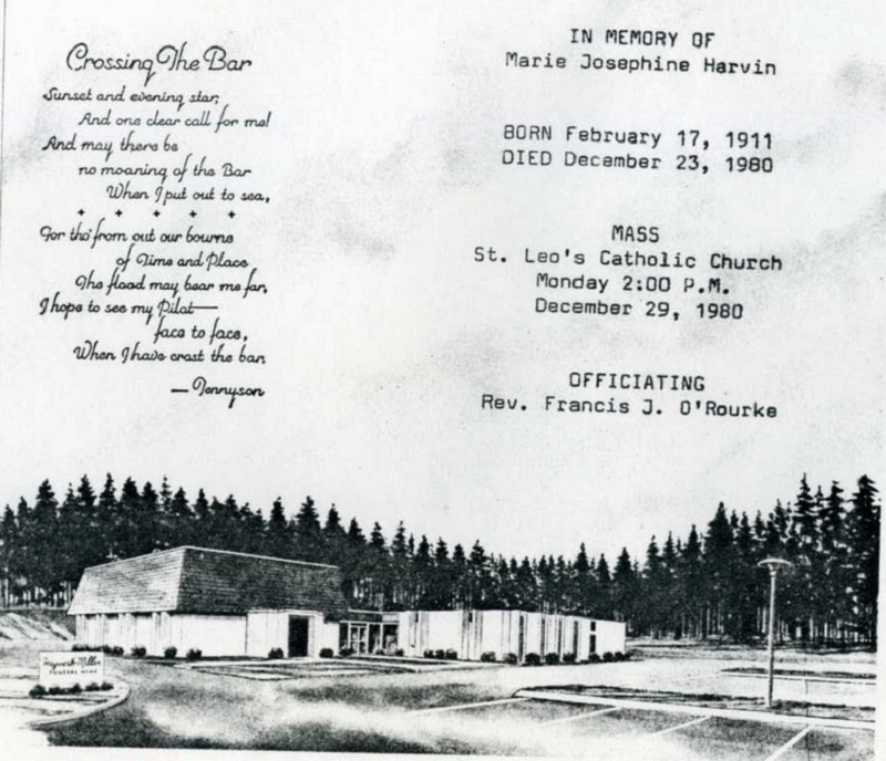 Marie Zenglein Harvin Death Record