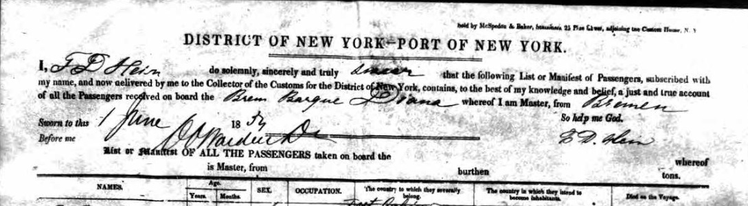 Michael Reuss Immigration Record