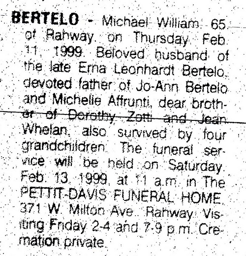 Michael W. Bertelo Obituary