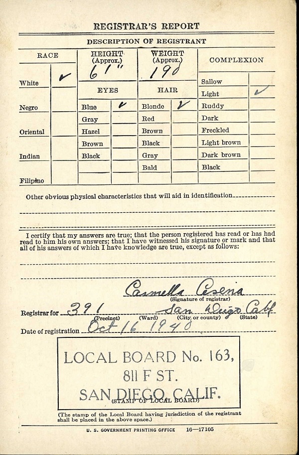 World War II Draft Registration