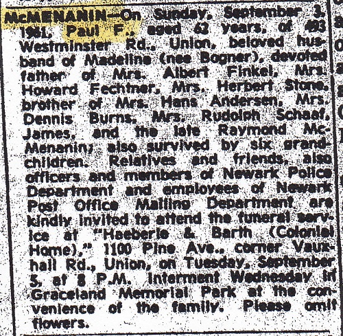Paul McMenamin Obituary 1
