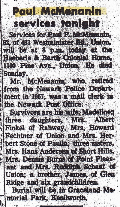 Paul McMenamin Obituary 2