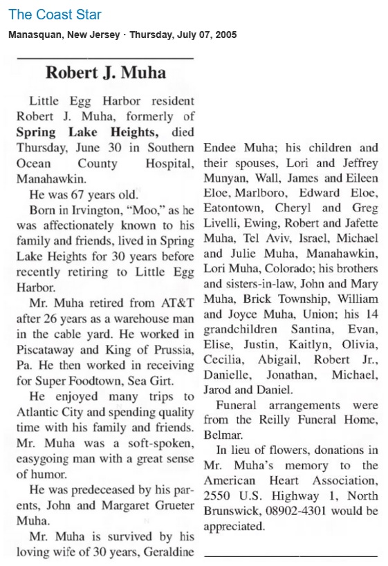 Robert J. Muha Obituary