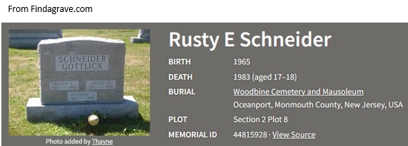 Rusty Edward Schneider Cemetery Record