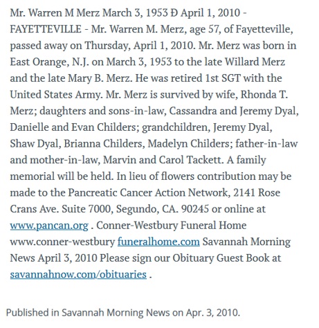 Warren M. Merz Obituary