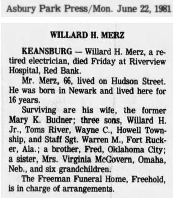 William Henry Merz Obituary
