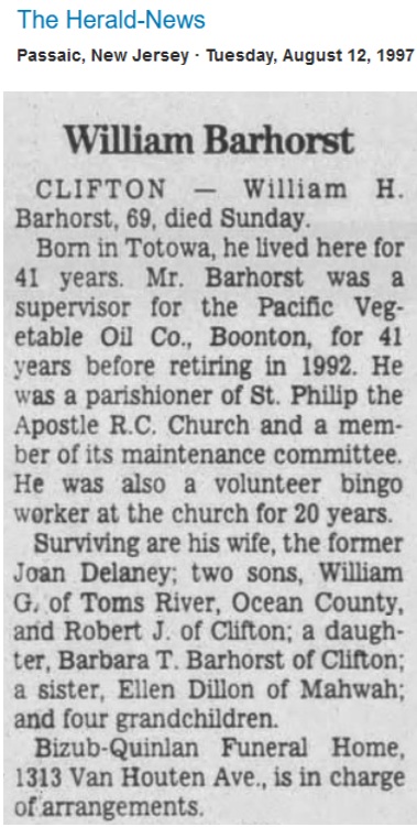 William Barhorst Obituary
