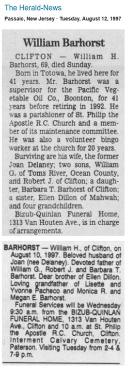 William Barhorst Obituary