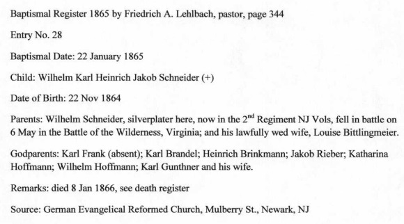 Wilhelm (William) Schneider Jr. Death Record