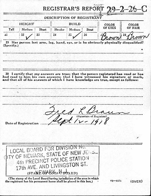 William Bogner's World War I Draft Registration Card Part 2
