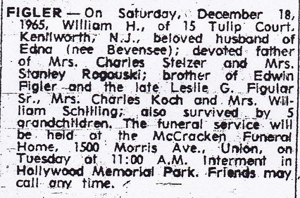 William H. Figler Obituary